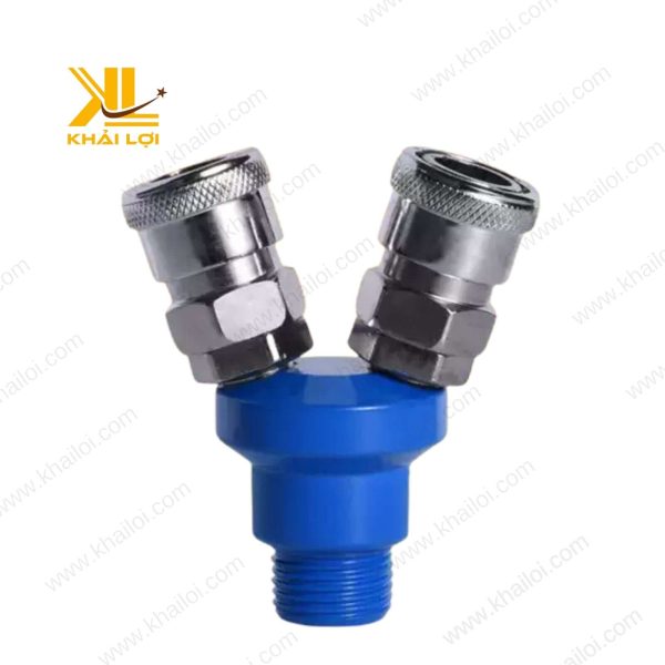 Khớp nối nhanh khí nén chia 2, dễ lắp đặt, chống rò rỉ.