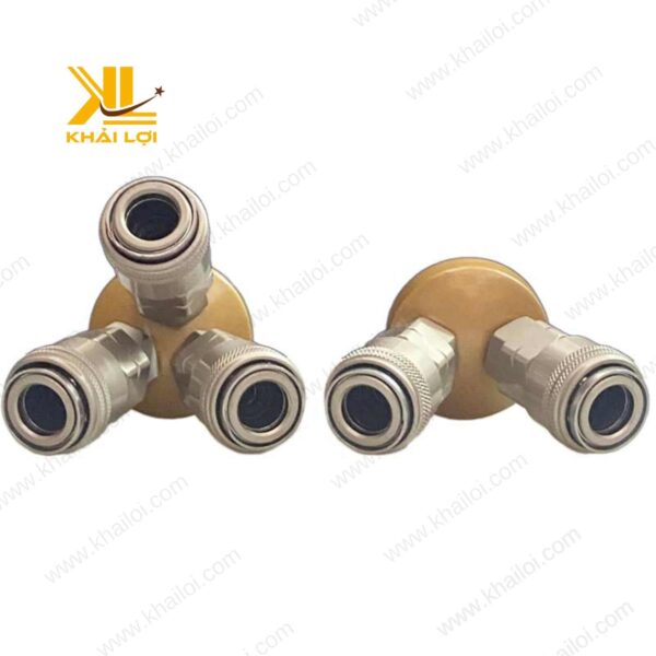 Thiết bị nối nhanh JOBONY lắp ráp trên hệ thống khí nén công nghiệp Khải Lợi.