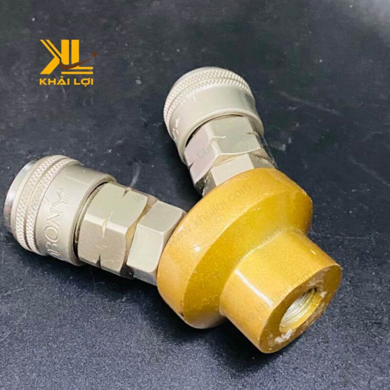 Chia tròn đầu khớp nối nhanh JOBONY của vật tư công nghiệp Khải Lợi, thiết kế kim loại sáng bóng.