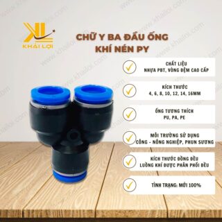 Thông số kỹ thuật Đầu nối khí nén PY của vật tư công nghiệp Khải Lợi