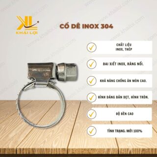 Thông số kỹ thuật Cổ Dê Inox 304 của Vật Tư Công Nghiệp Khải Lợi.