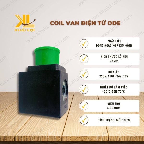 Thông số kỹ thuật Coil van điện từ ODE của Vật tư công nghiệp Khải Lợi