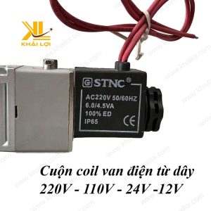 Coil Van Điện Từ STNC - thiết kế cổng kết nối với đầu dây điện rõ nét