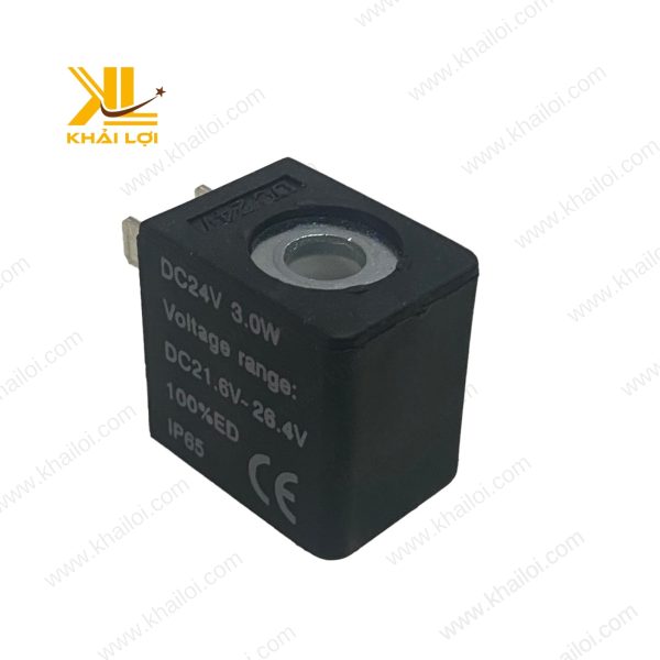 Coil van điện AIRTAC màu đen bóng, phù hợp sử dụng trong hệ thống van công nghiệp.