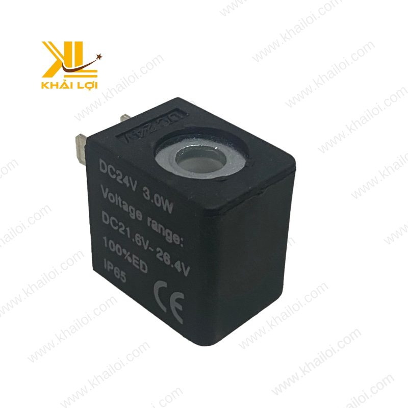 Coil van điện AIRTAC màu đen bóng, phù hợp sử dụng trong hệ thống van công nghiệp.