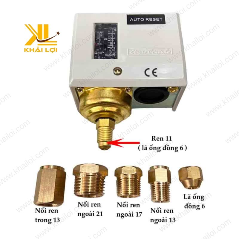 Hình ảnh thực tế lắp đặt công tắc HS trên đường ống.