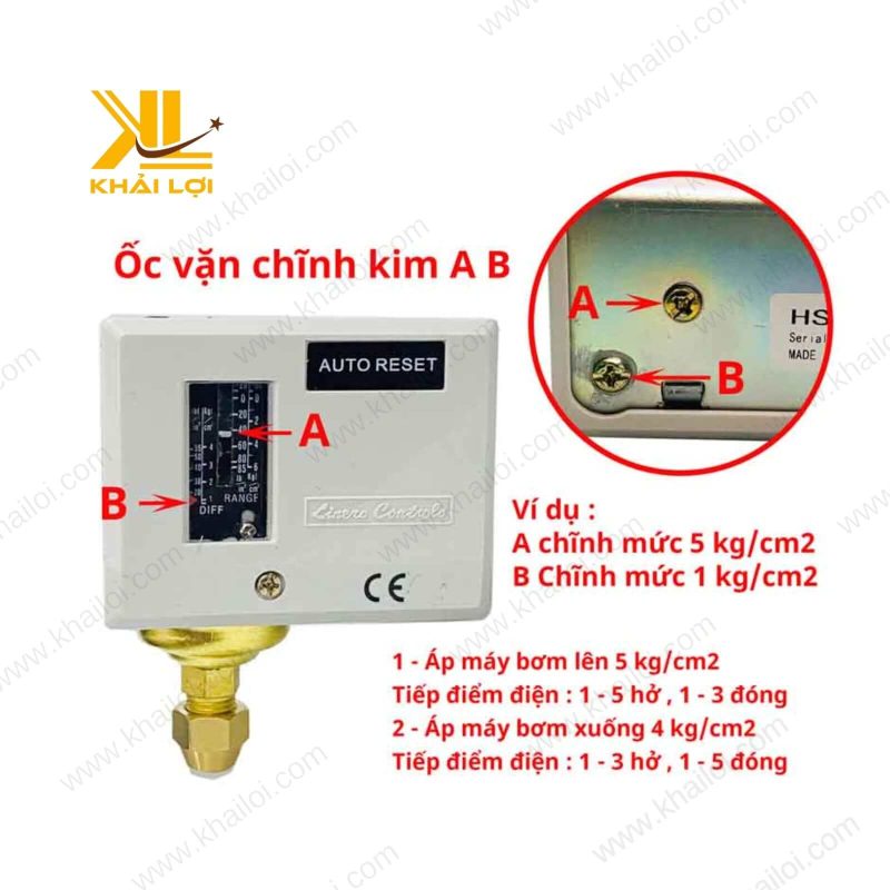 Thiết kế gen nối Φ10mm của công tắc áp suất HS.