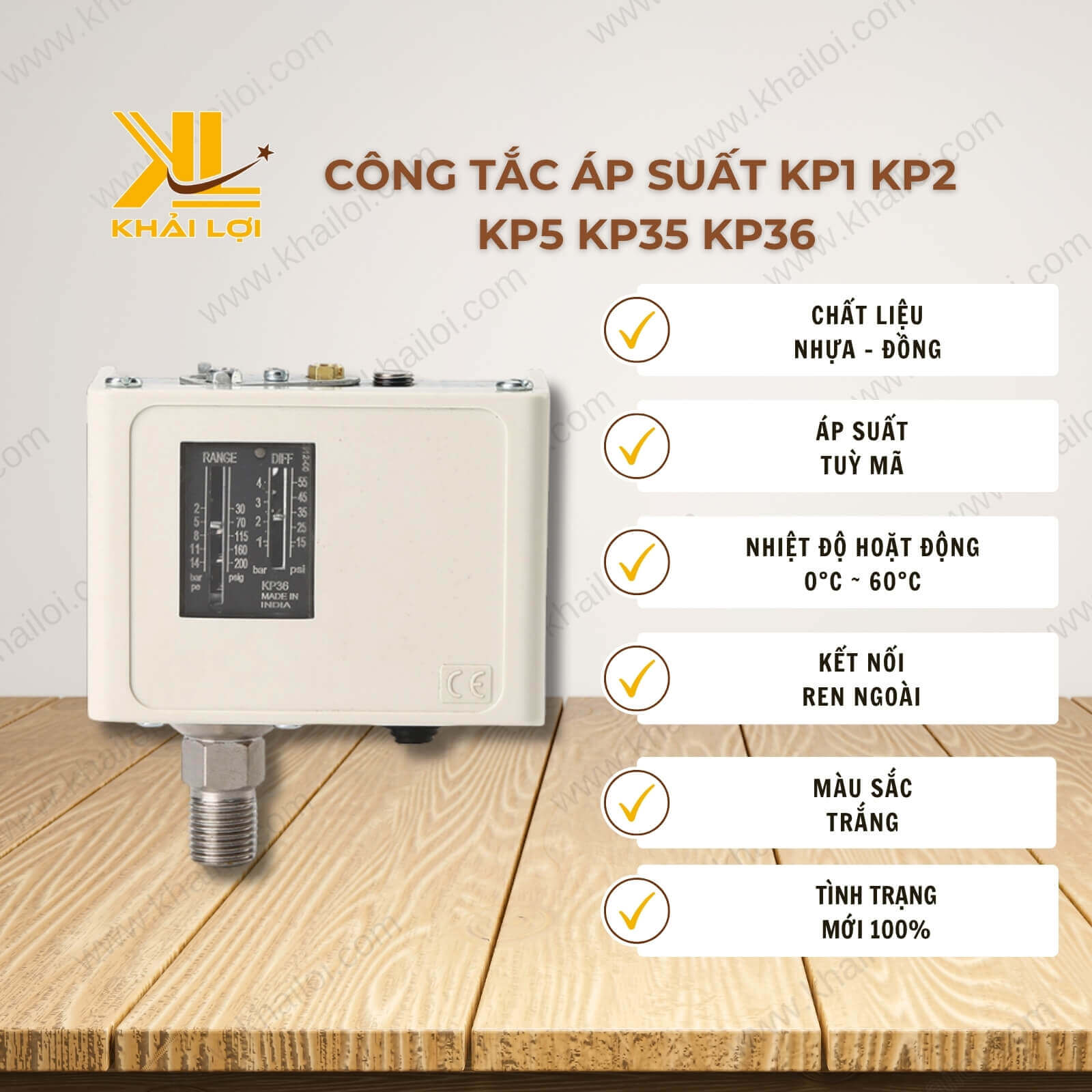 Công Tắc Áp Suất KP1 KP2 KP5 KP35 KP36 (Kiểu Công Tắc Áp Suất Danfoss KP36)