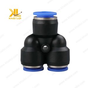Hình ảnh thực tế lắp đặt đầu nối PYW trên ống khí.