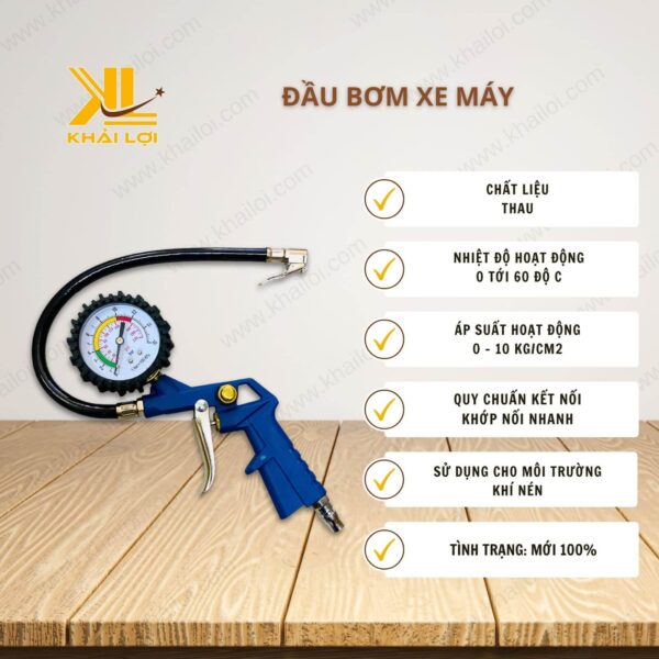 Thông số kỹ thuật Đầu bơm xe máy của Vật tư công nghiệp Khải Lợi