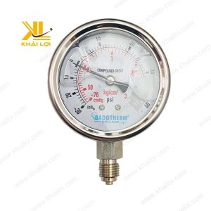 Cận cảnh mặt số đồng hồ áp suất HOLLAND, hiển thị rõ ràng với các dải đo chi tiết