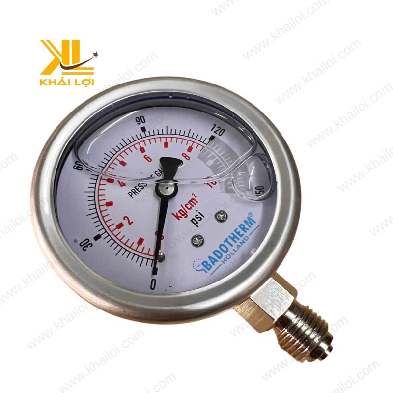 Đồng hồ áp suất HOLLAND với mặt kính cường lực, chống trầy xước và bảo vệ tốt trong quá trình vận hành.