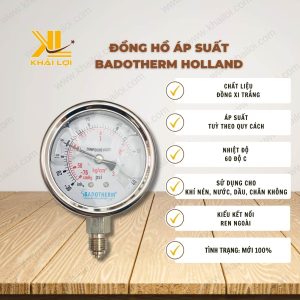 Thông số kỹ thuật Đồng hồ áp suất HOLLAND của vật tư công nghiệp Khải Lợi