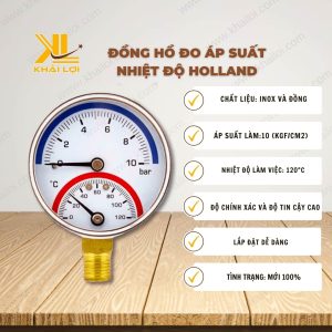 Thông số kỹ thuật Đồng Hồ Đo Áp Suất Nhiệt Độ Badotherm Holland của Vật Tư Công Nghiệp Khải Lợi.