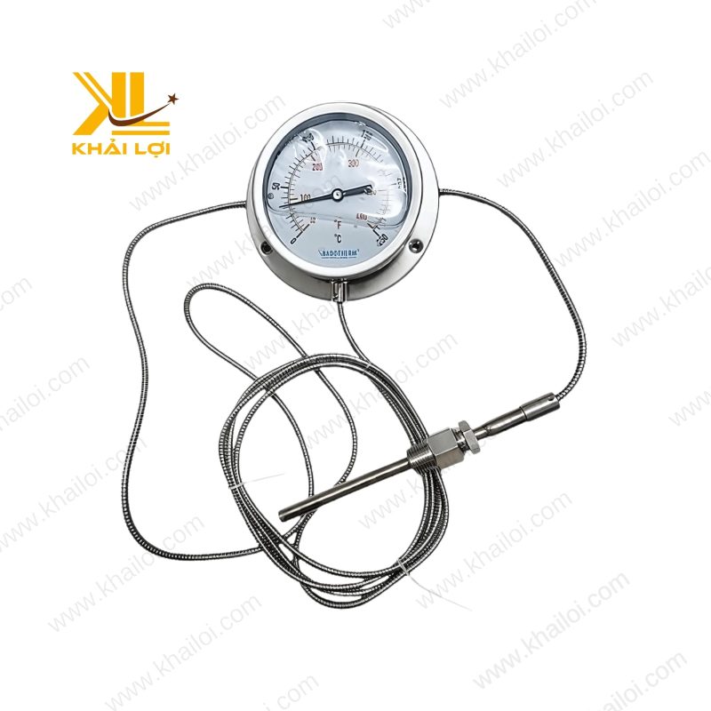 Đồng hồ nhiệt độ dây 3 mét được chụp toàn bộ, nhấn mạnh độ dài dây dẫn