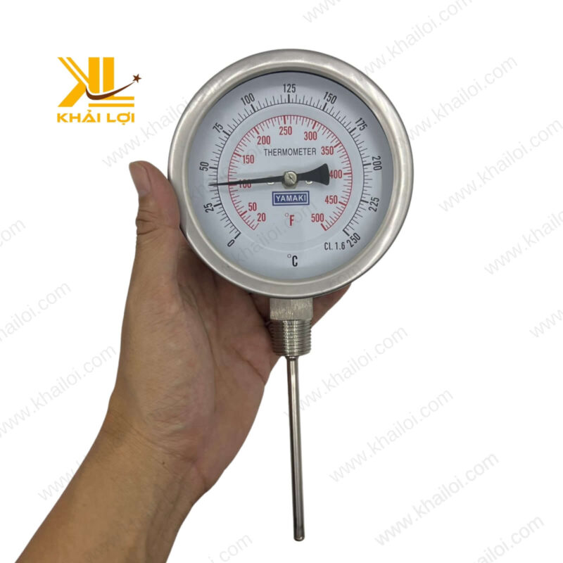 Ảnh toàn cảnh đồng hồ nhiệt độ Chân đứng Yamaki, góc nhìn trực diện