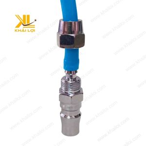 Khớp nối nhanh khí nén inox với khả năng kết nối chặt chẽ và chống rò rỉ khí.