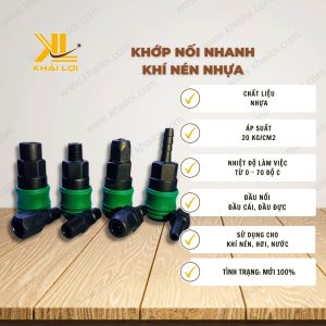 Thông số kỹ thuật "Khớp nối nhanh khí nén nhựa" của Vật tư công nghiệp Khải Lợi.
