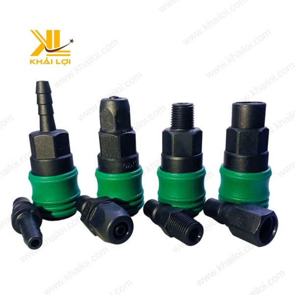 Ứng dụng của Khớp nối nhanh khí nén nhựa trong môi trường nhà máy sản xuất.