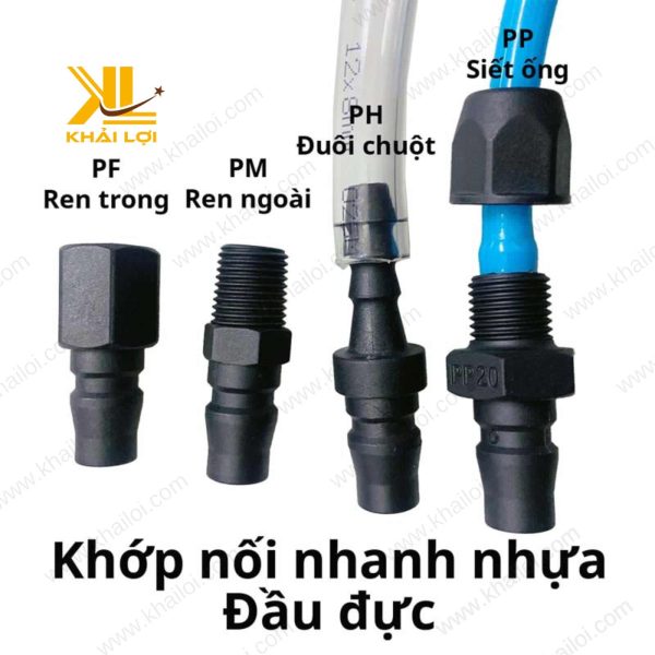 Khớp nối nhanh khí nén nhựa có trọng lượng nhẹ và bền bỉ khi sử dụng.