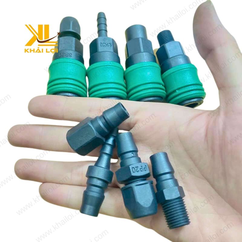 Cận cảnh thiết kế Khớp nối nhanh khí nén nhựa với chất liệu cao cấp.