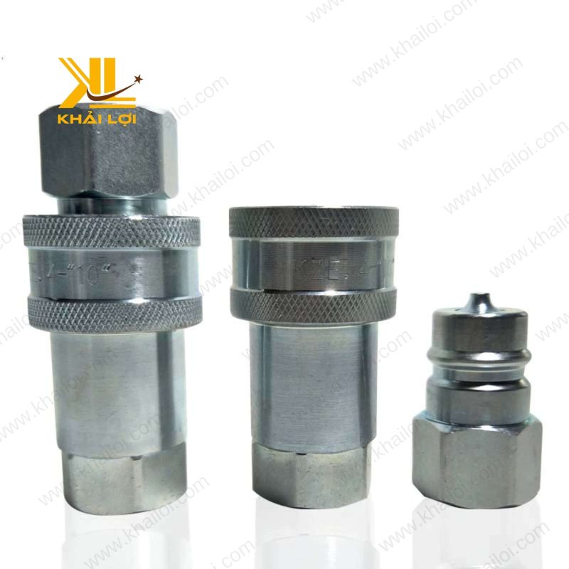 Hình ảnh Khớp nối nhanh khí nén góc gần với kết cấu chắc chắn.