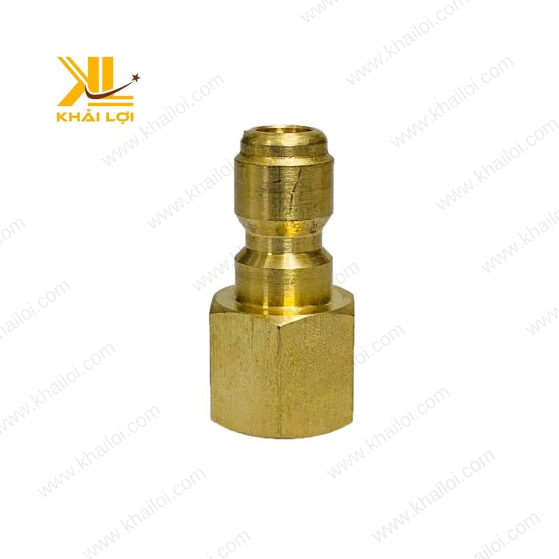 Hình ảnh Khớp Nối Nhanh Rửa Xe khi kết nối với dây phun rửa xe áp lực.