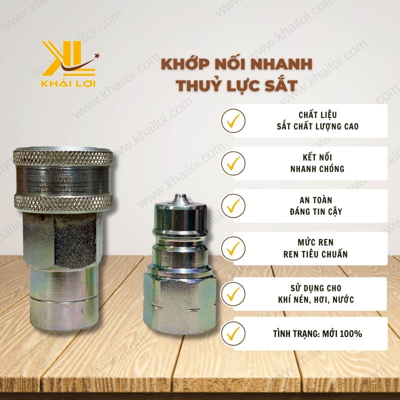 Thông số kỹ thuật "Khớp nối nhanh thủy lực sắt (S)" của Vật tư công nghiệp Khải Lợi.