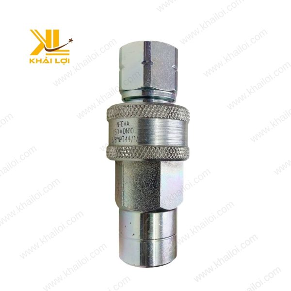 Cận cảnh chi tiết bề mặt của Khớp nối nhanh thủy lực sắt (S) với lớp mạ bảo vệ.