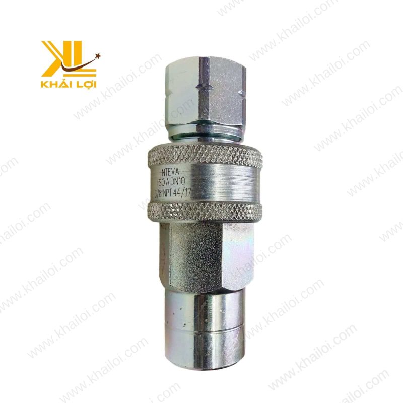 Cận cảnh chi tiết bề mặt của Khớp nối nhanh thủy lực sắt (S) với lớp mạ bảo vệ.
