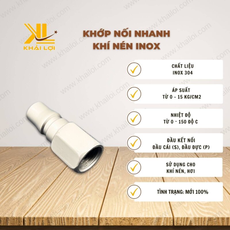 Thông số kỹ thuật Khớp Nối Nhanh Tự Động JOBONY của vật tư công nghiệp Khải Lợi.
