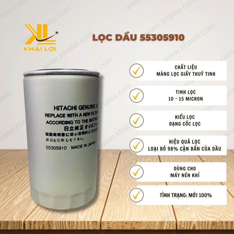 Thông số kỹ thuật Lọc Dầu 55305910 của Vật tư công nghiệp Khải Lợi.