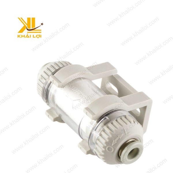 Lọc hút chân không 2 đầu ống khí ZFC - góc chụp trên nền sáng, màu sắc rõ nét