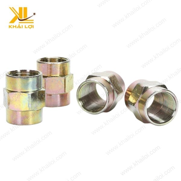Bộ sưu tập các kích thước của măng sông sắt 7 màu từ DN15 đến DN100.