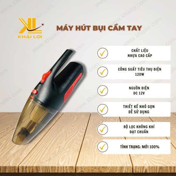 Thông số kỹ thuật Máy hút bụi cầm tay của Vật tư công nghiệp Khải Lợi.