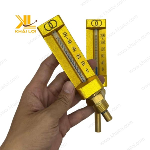 Nhiệt Kế Thau cho lò hơi, chân dò 30mm, sai số ±1%.