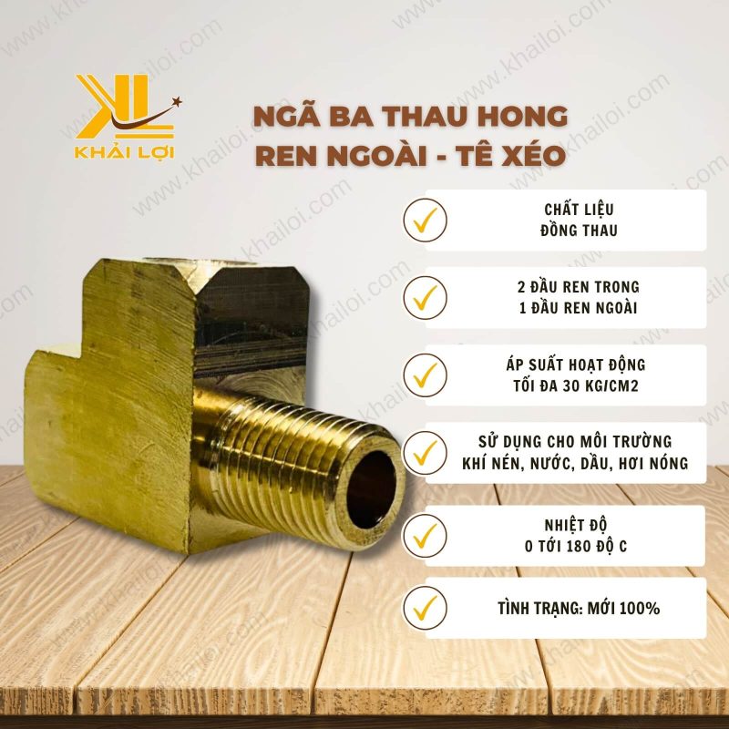 Thông số kỹ thuật Ngã Ba Thau Hong Ren Ngoài - Tê Xéo của Vật tư công nghiệp Khải Lợi.