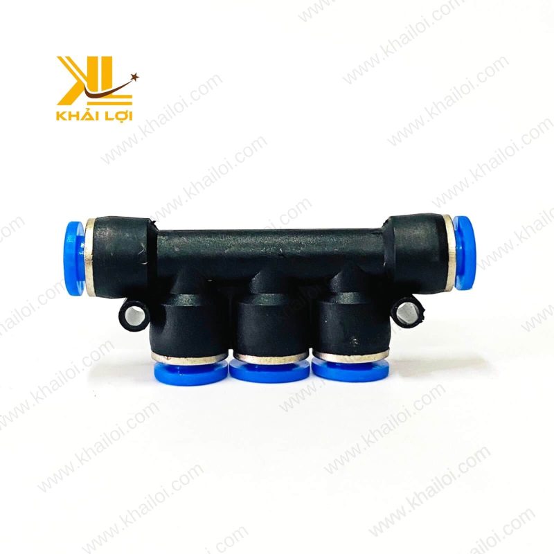 Ngã năm nối ống khí nén PK với thiết kế năm đầu nối.