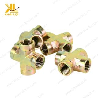 Ngã tư ren trong sắt 7 màu - phụ kiện kết nối đường ống với thiết kế chắc chắn.