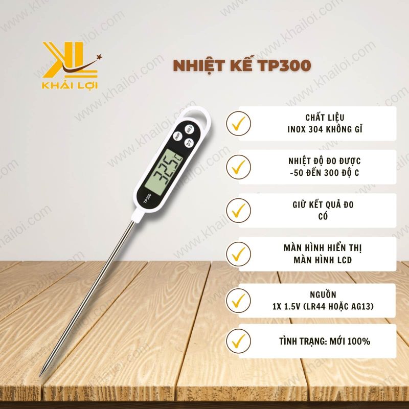 Thông số kỹ thuật 'Nhiệt kế TP300' của Vật tư công nghiệp Khải Lợi