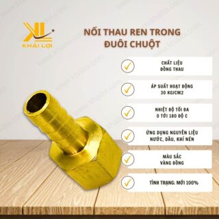 Thông số kỹ thuật Ren trong đuôi chuột thau của Vật tư công nghiệp Khải Lợi