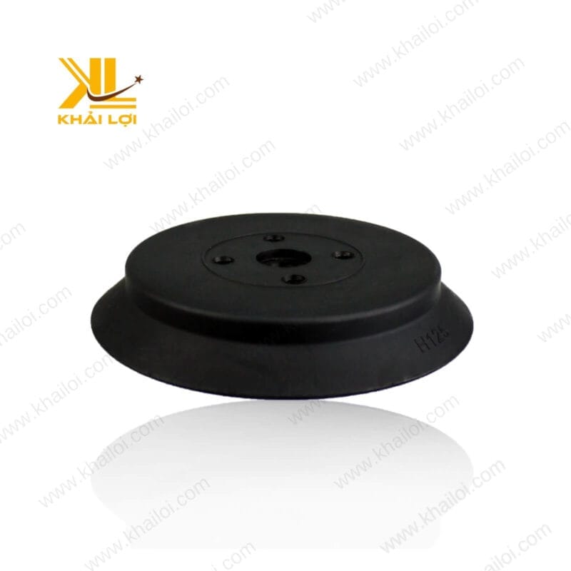 Cận cảnh mặt trước của núm hút chân không đĩa với bề mặt nhẵn mịn và độ bám tốt.
