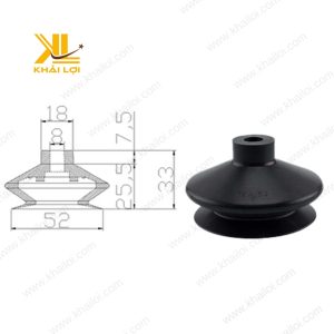 Hình ảnh Núm hút chân không lớn FGA đặt trên nền sáng, chi tiết sản phẩm nổi bật.