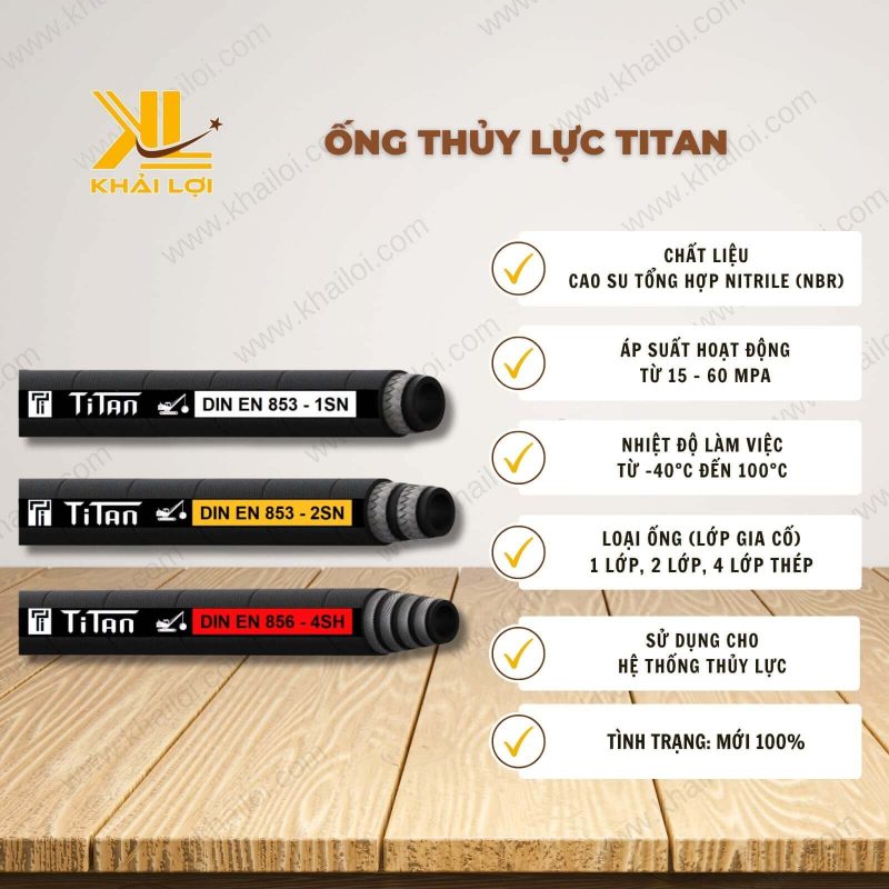 Thông tin kỹ thuật ống thủy lực Titan của vật tư công nghiệp Khải Lợi.
