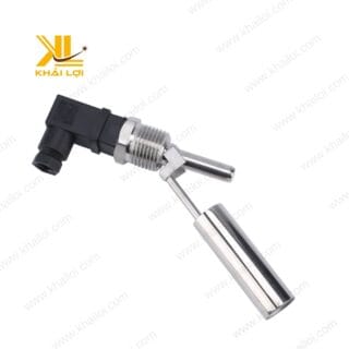Cận cảnh đầu kết nối của phao điện cảm biến inox với chất liệu inox bền chắc.