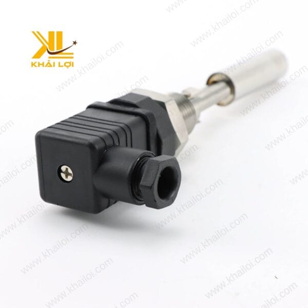 Hình ảnh mặt bên của phao điện cảm biến inox với thiết kế tinh tế và hiện đại.