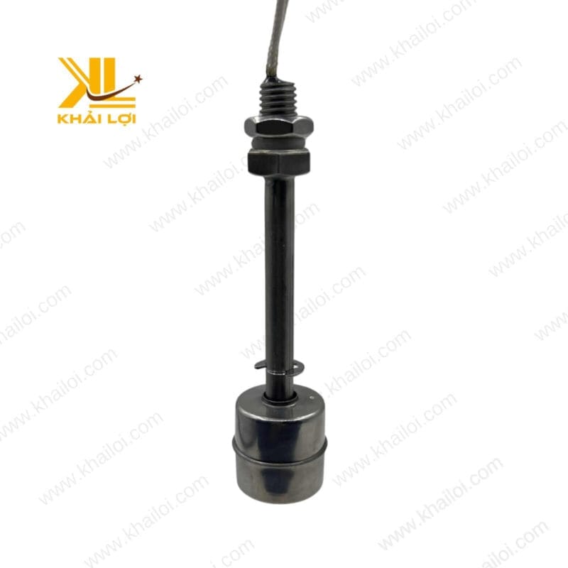 Hình ảnh phao điện inox với bề mặt inox sáng bóng và độ hoàn thiện cao