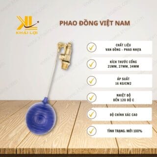 Thông số kỹ thuật 'Phao đồng Việt Nam' của Vật tư công nghiệp Khải Lợi