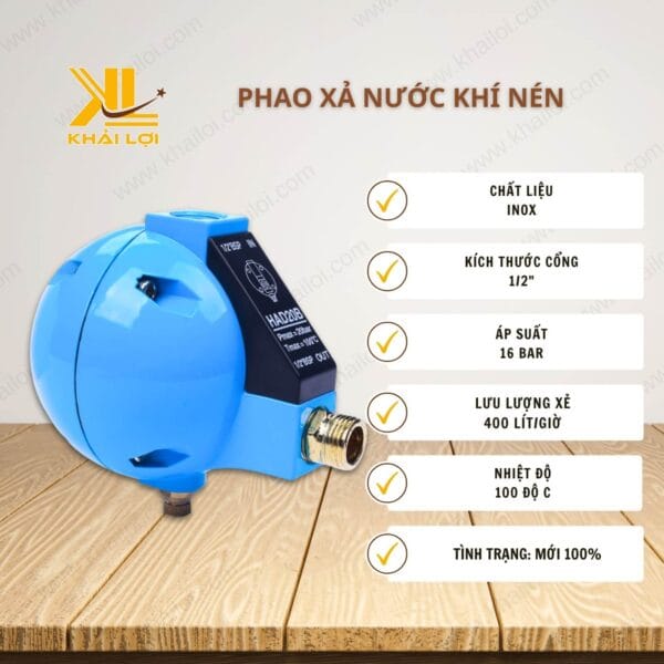 Thông số kỹ thuật của phao xả nước khí nén HAD20B.