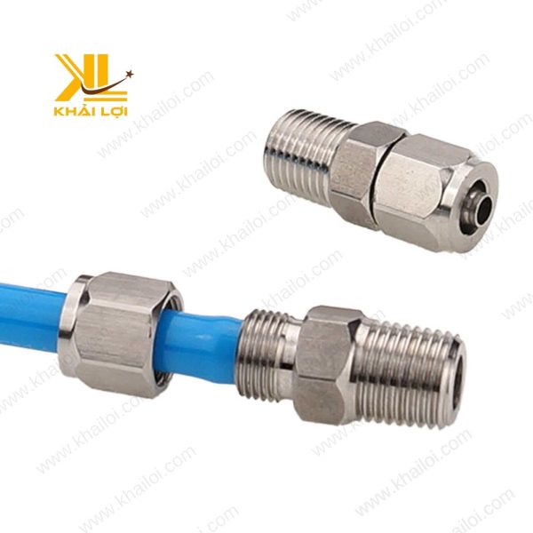 Ứng dụng trong hệ thống khí nén của Ren Ngoài Siết Cam Inox.